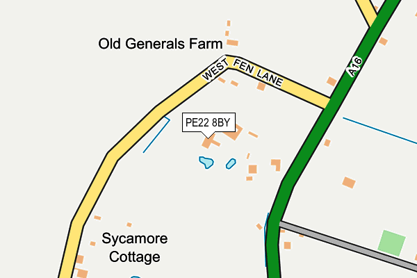 PE22 8BY map - OS OpenMap – Local (Ordnance Survey)