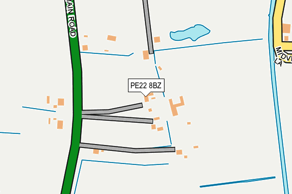 PE22 8BZ map - OS OpenMap – Local (Ordnance Survey)