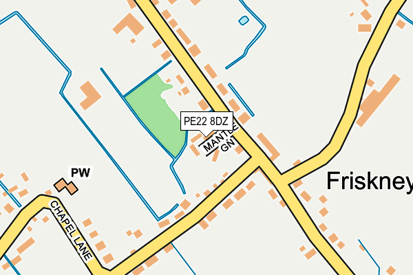 PE22 8DZ map - OS OpenMap – Local (Ordnance Survey)