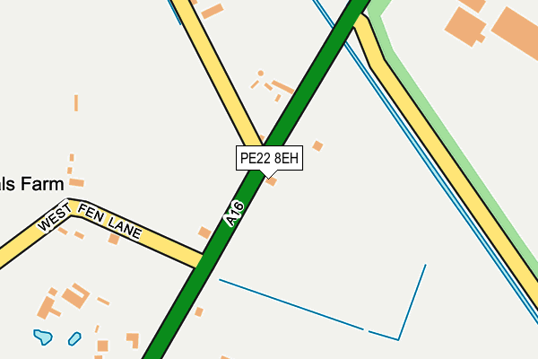 PE22 8EH map - OS OpenMap – Local (Ordnance Survey)