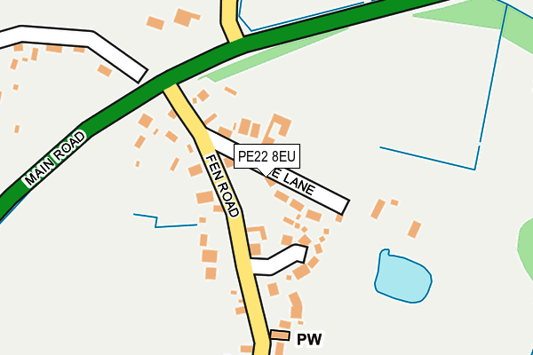 PE22 8EU map - OS OpenMap – Local (Ordnance Survey)