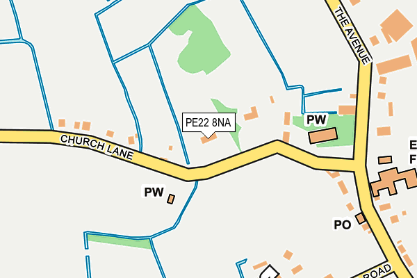 PE22 8NA map - OS OpenMap – Local (Ordnance Survey)