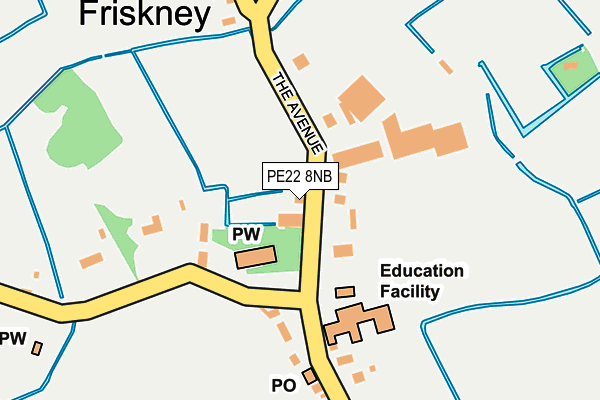 PE22 8NB map - OS OpenMap – Local (Ordnance Survey)