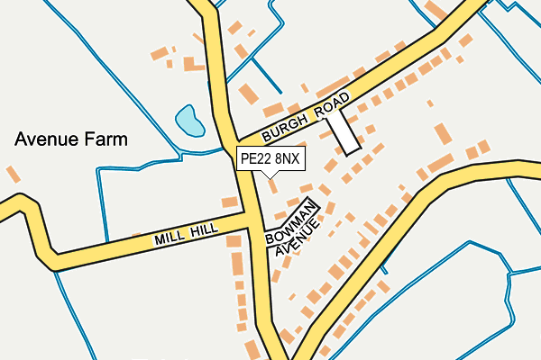 PE22 8NX map - OS OpenMap – Local (Ordnance Survey)