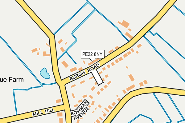 PE22 8NY map - OS OpenMap – Local (Ordnance Survey)