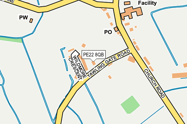 PE22 8QB map - OS OpenMap – Local (Ordnance Survey)