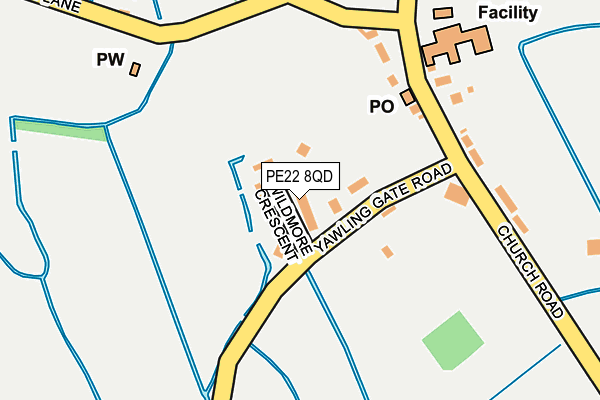 PE22 8QD map - OS OpenMap – Local (Ordnance Survey)