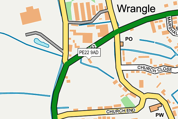 PE22 9AD map - OS OpenMap – Local (Ordnance Survey)