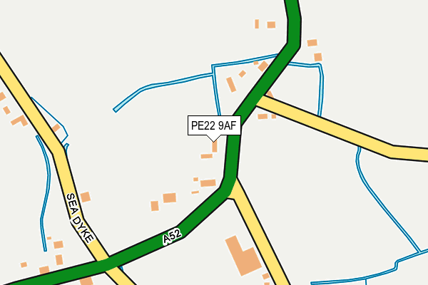 PE22 9AF map - OS OpenMap – Local (Ordnance Survey)