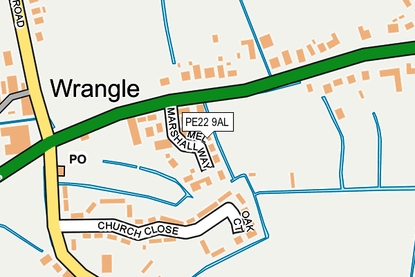 PE22 9AL map - OS OpenMap – Local (Ordnance Survey)