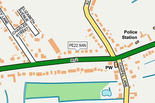 PE22 9AN map - OS OpenMap – Local (Ordnance Survey)