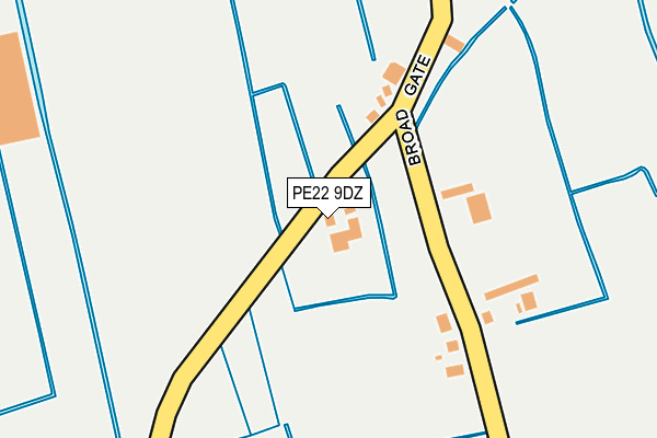 PE22 9DZ map - OS OpenMap – Local (Ordnance Survey)
