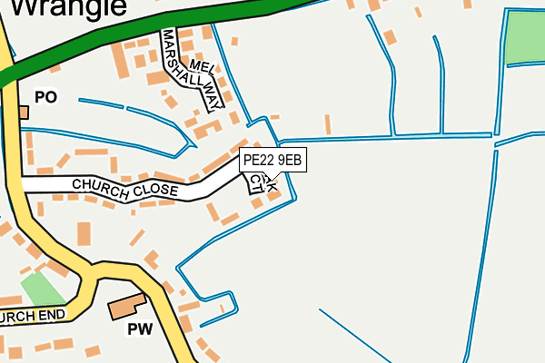 PE22 9EB map - OS OpenMap – Local (Ordnance Survey)