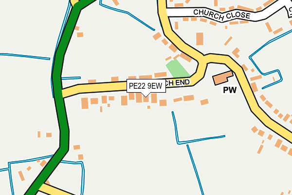 PE22 9EW map - OS OpenMap – Local (Ordnance Survey)