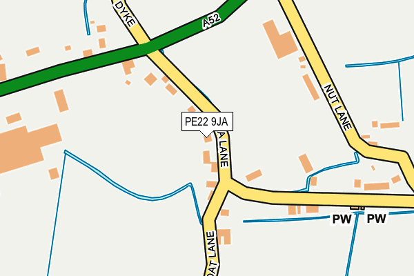 PE22 9JA map - OS OpenMap – Local (Ordnance Survey)