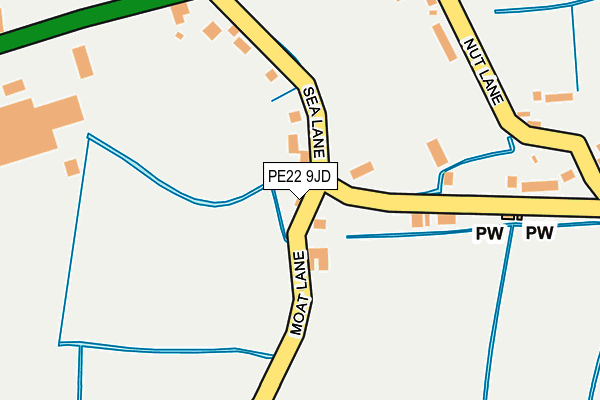 PE22 9JD map - OS OpenMap – Local (Ordnance Survey)