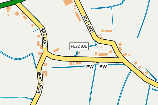 PE22 9JE map - OS OpenMap – Local (Ordnance Survey)