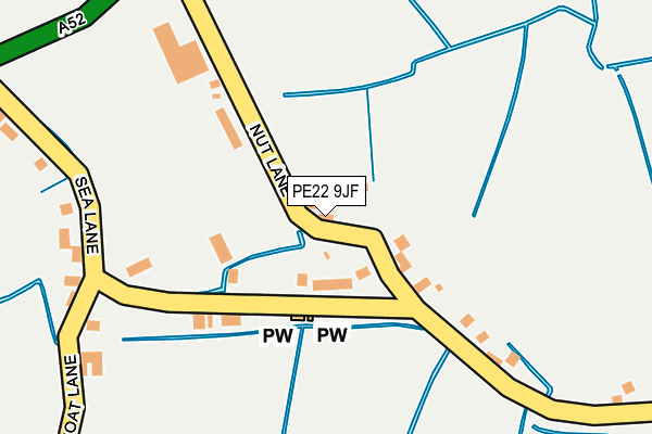 PE22 9JF map - OS OpenMap – Local (Ordnance Survey)