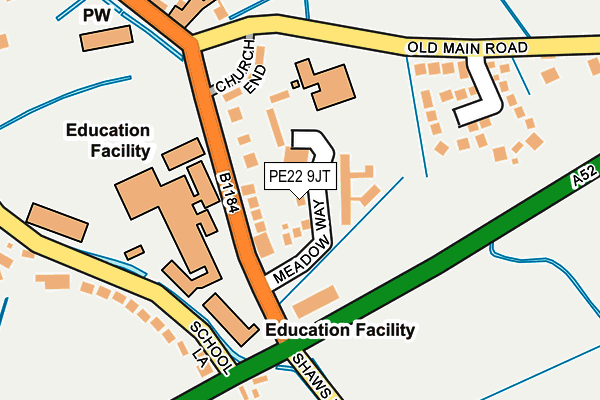 PE22 9JT map - OS OpenMap – Local (Ordnance Survey)