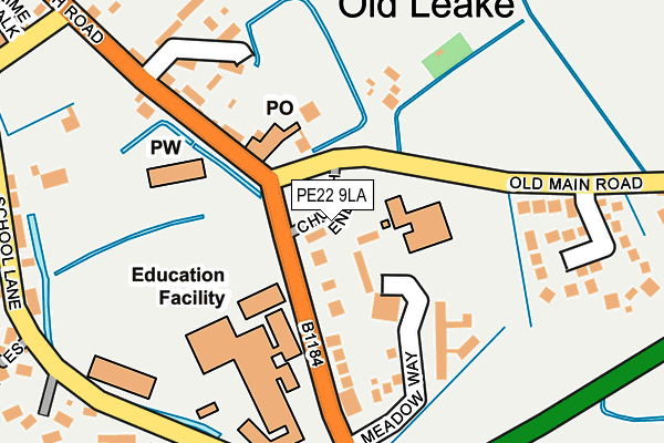PE22 9LA map - OS OpenMap – Local (Ordnance Survey)