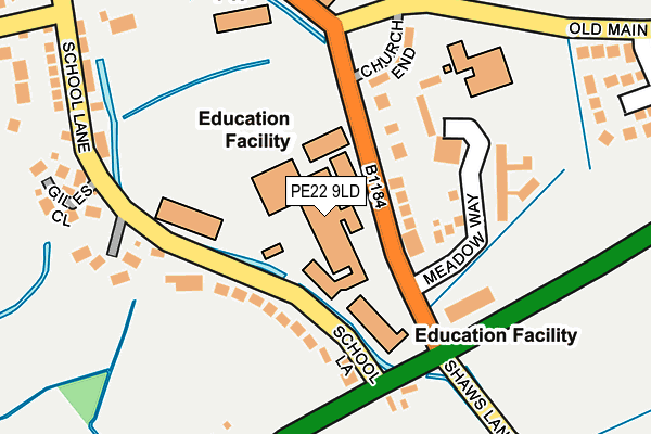 PE22 9LD map - OS OpenMap – Local (Ordnance Survey)
