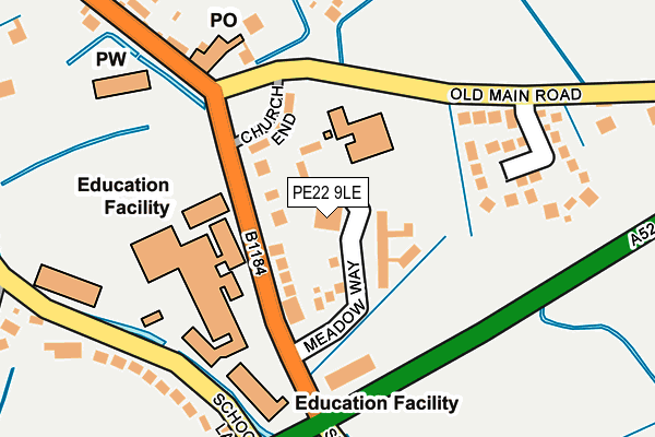 PE22 9LE map - OS OpenMap – Local (Ordnance Survey)