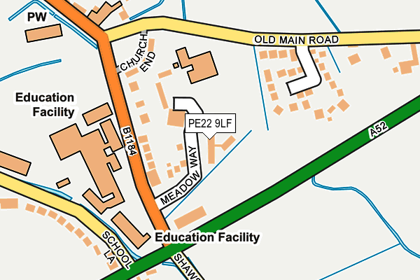 PE22 9LF map - OS OpenMap – Local (Ordnance Survey)