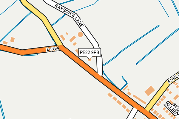 PE22 9PB map - OS OpenMap – Local (Ordnance Survey)