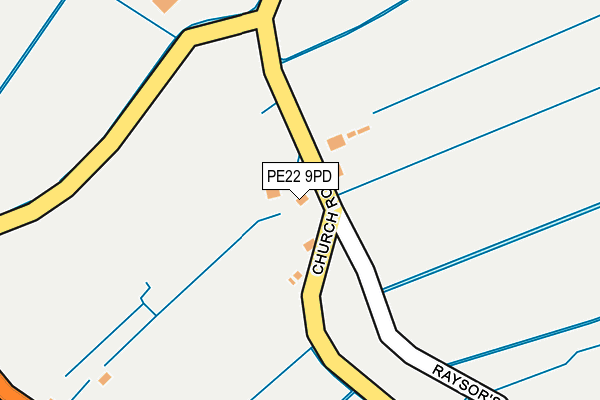 PE22 9PD map - OS OpenMap – Local (Ordnance Survey)