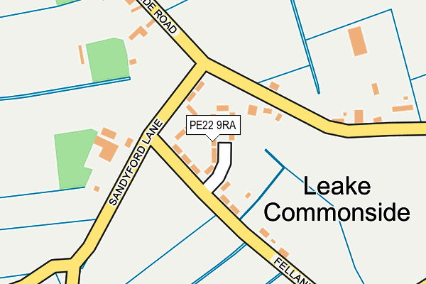 PE22 9RA map - OS OpenMap – Local (Ordnance Survey)