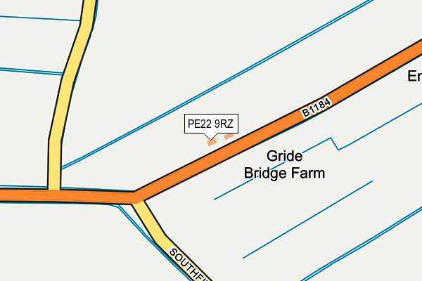 PE22 9RZ map - OS OpenMap – Local (Ordnance Survey)