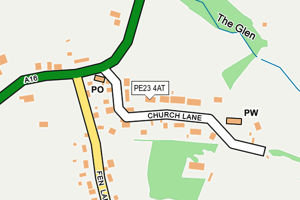 PE23 4AT map - OS OpenMap – Local (Ordnance Survey)