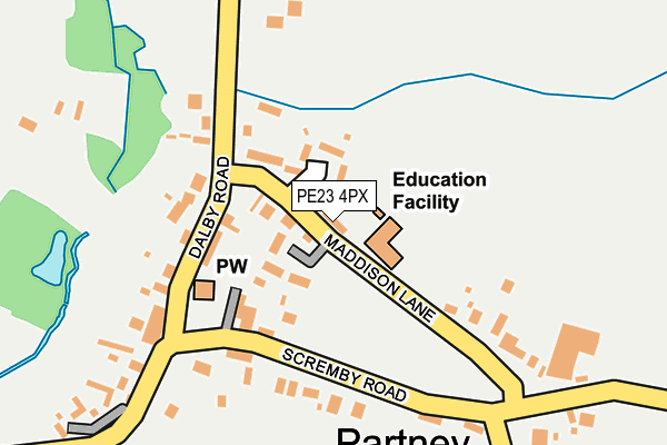 PE23 4PX map - OS OpenMap – Local (Ordnance Survey)