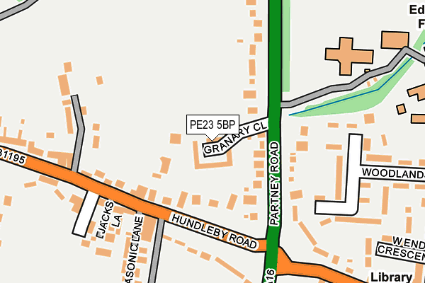 PE23 5BP map - OS OpenMap – Local (Ordnance Survey)