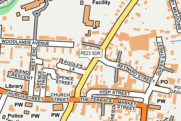 PE23 5DR map - OS OpenMap – Local (Ordnance Survey)