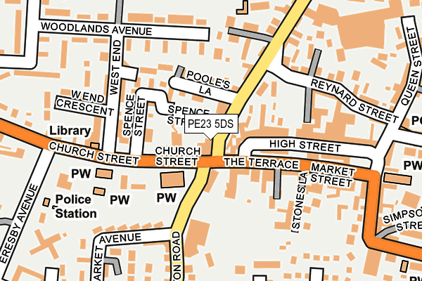 PE23 5DS map - OS OpenMap – Local (Ordnance Survey)