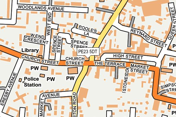 PE23 5DT map - OS OpenMap – Local (Ordnance Survey)