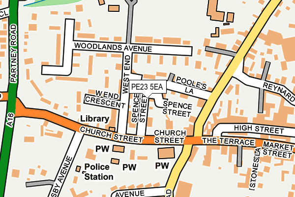 PE23 5EA map - OS OpenMap – Local (Ordnance Survey)