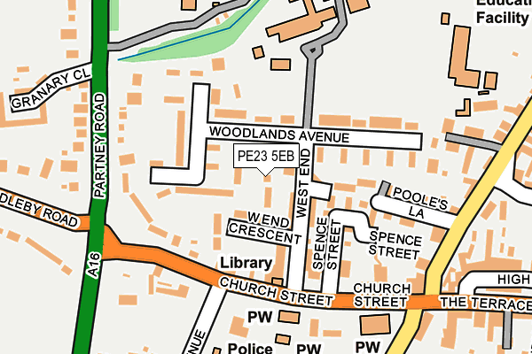 PE23 5EB map - OS OpenMap – Local (Ordnance Survey)