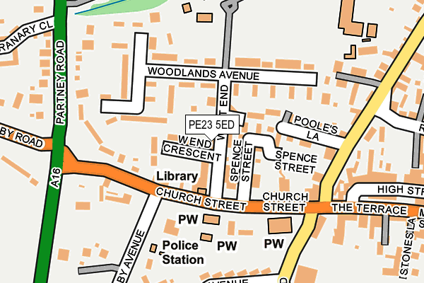 PE23 5ED map - OS OpenMap – Local (Ordnance Survey)