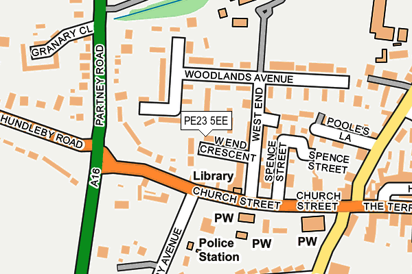 PE23 5EE map - OS OpenMap – Local (Ordnance Survey)