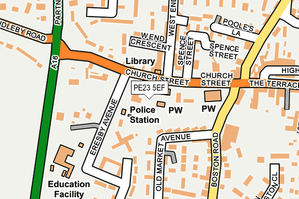 PE23 5EF map - OS OpenMap – Local (Ordnance Survey)