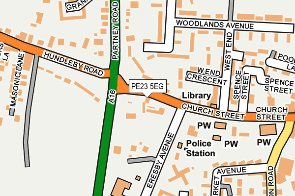PE23 5EG map - OS OpenMap – Local (Ordnance Survey)