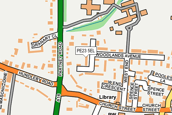 PE23 5EL map - OS OpenMap – Local (Ordnance Survey)