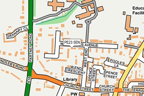 PE23 5EN map - OS OpenMap – Local (Ordnance Survey)