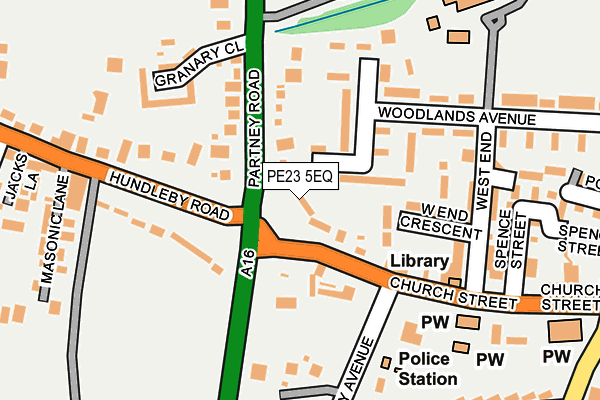 PE23 5EQ map - OS OpenMap – Local (Ordnance Survey)