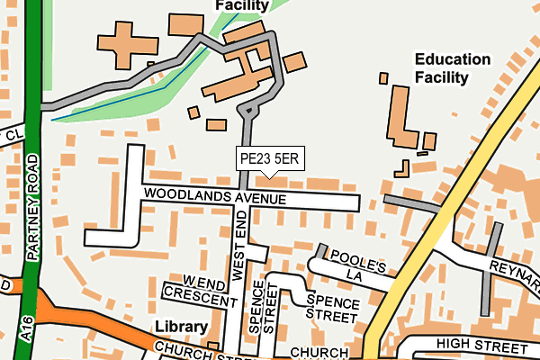 PE23 5ER map - OS OpenMap – Local (Ordnance Survey)