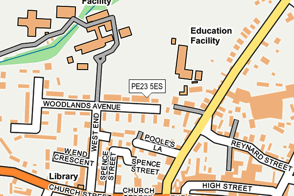 PE23 5ES map - OS OpenMap – Local (Ordnance Survey)