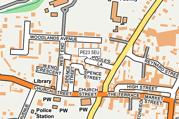 PE23 5EU map - OS OpenMap – Local (Ordnance Survey)