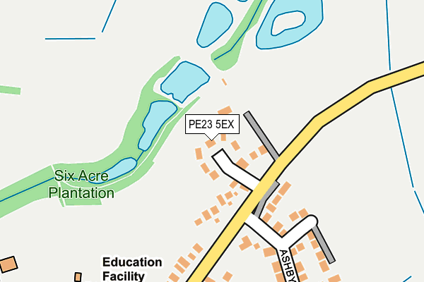 PE23 5EX map - OS OpenMap – Local (Ordnance Survey)